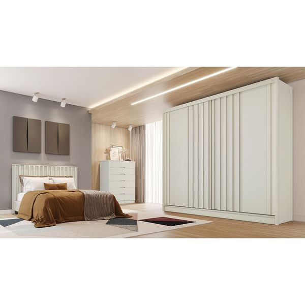 Guarda-Roupa Europa Mademarques Córdoba 2 Portas 4 Gavetas 226 cm Off White