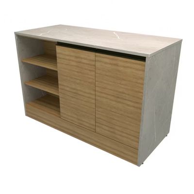 Cozinha Completa Bartira Cristal com 10 Portas, 5 Gavetas, 9 Prateleiras e Bancada Gourmet Lâmina Mel