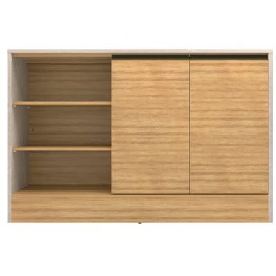 Cozinha Completa Bartira Cristal com 10 Portas, 5 Gavetas, 9 Prateleiras e Bancada Gourmet Lâmina Mel