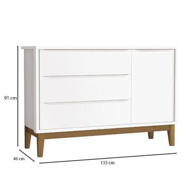 Berço Americano E Cômoda New Classic Branco Com Pés Madeira E Colchão Gazin - Reller