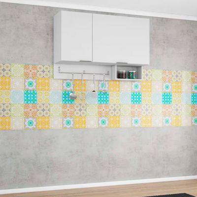 Cozinha Completa Bartira Rubi com 7 Portas e 5 Gavetas - 280cm de largura Branco