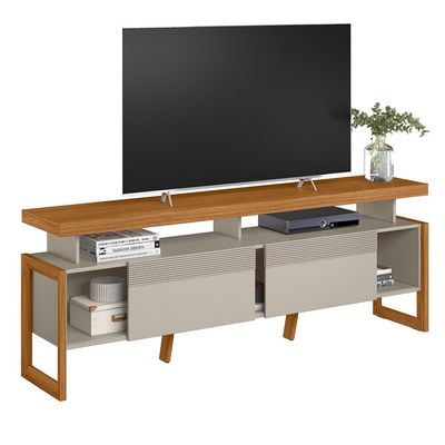 Rack para TV Esmeralda até 60 Polegadas Linea Brasil Nature/Offwhite