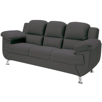 Sofá 2,02 Metros Linoforte Avalon, 3 Lugares, Veludo, Espuma D-33 Cinza