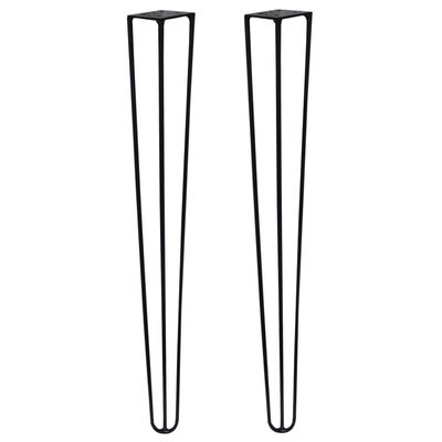 Kit 2 Pés de Metal 60 CM Hairpin Legs Mesa de Canto Aparador Preto G41