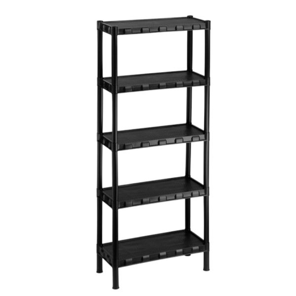 Estante Nápoles Plastica Modular Preta 5 Prateleiras