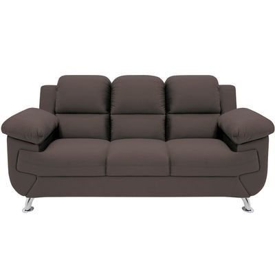 Sofá 2,02 Metros Linoforte Avalon, 3 Lugares, Veludo, Espuma D-33 Capuccino