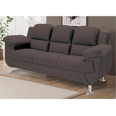 Sofá 2,02 Metros Linoforte Avalon, 3 Lugares, Veludo, Espuma D-33 Capuccino