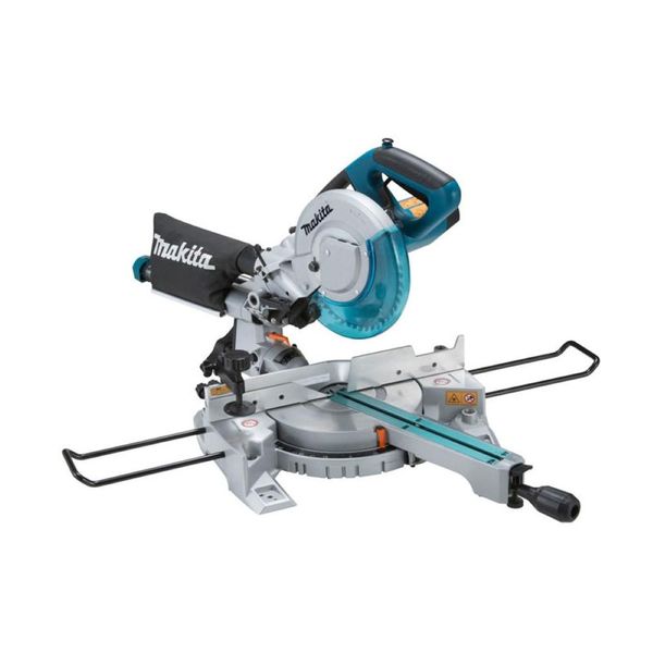 Serra de Esquadria Industrial 1400W Chave Coletor de Pó Esquadro Morsa Disco LS0815FL 127V Makita