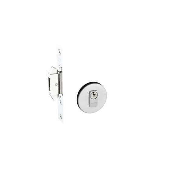 FECHADURA TRAVA PORTA CORRER PADO EXPANSIVA INOX POLIDO CROMADA REDONDA RR2 IXP