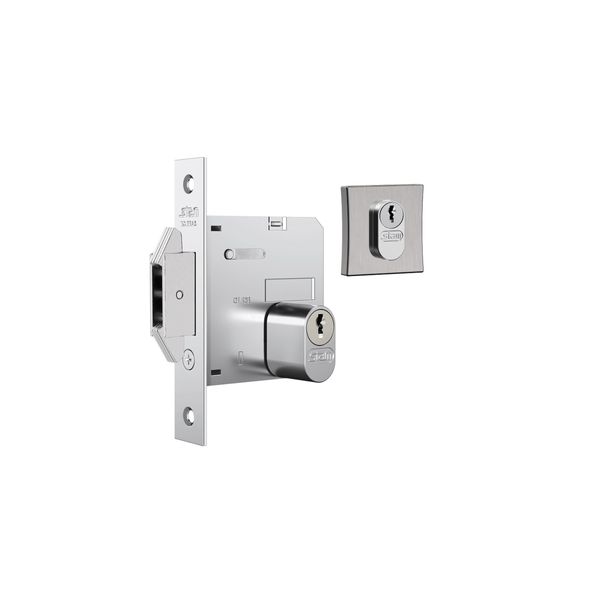 FECHADURA PORTA DE CORRER E BATER STAM ESCOVADA 1006 ASA DE AVIÃO QUADRADA 45 MM