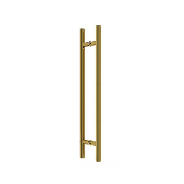 PUXADOR PARA PORTA DOURADO GOLD DUPLO INOX PIVOTANTE CORRER ITALY LINE DF907 60 CM (600 MM) TUBULAR