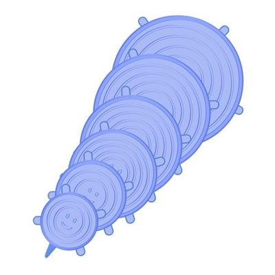 WE DROP - Kit 6 Tampas Silicone Panela Pote Universal Flexível Lavável