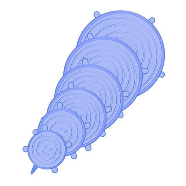 WE DROP - Kit 6 Tampas Silicone Panela Pote Universal Flexível Lavável