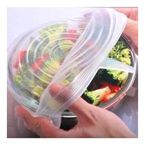 WE DROP - Kit 6 Tampas Silicone Panela Pote Universal Flexível Lavável