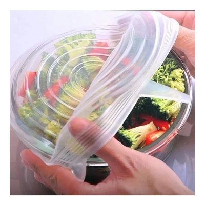 WE DROP - Kit 6 Tampas Silicone Panela Pote Universal Flexível Lavável