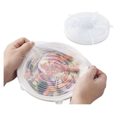 WE DROP - Kit 6 Tampas Silicone Panela Pote Universal Flexível Lavável
