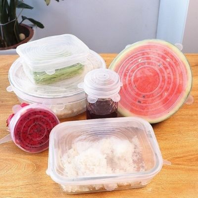 WE DROP - Kit 6 Tampas Silicone Panela Pote Universal Flexível Lavável
