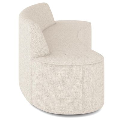 Sofá 3 Lugares Curvo Sala de Estar Living Cancún D02 Linho Cru 180 cm D-461 - Lyam Decor