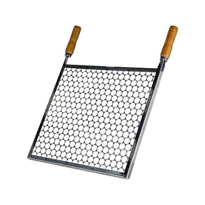 Grelha Retangular Inox Tela Moeda Para Churrasqueira 50x40cm