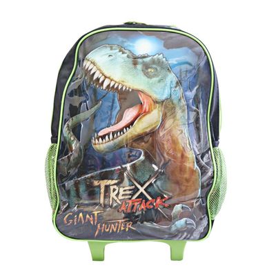 Mochila Escolar de Rodinhas Dinossauro T-Rex