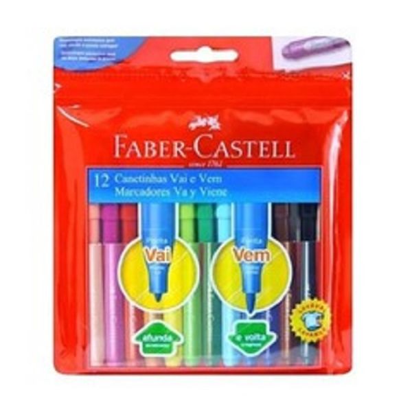 Canetinha Vai E Vem Faber Castell 12 cores