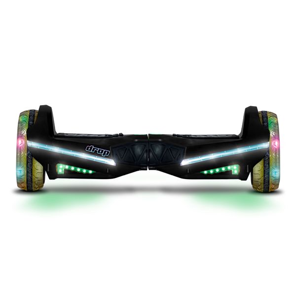 Hoverboard Skate Elétrico Infantil Adulto DROP RAVEBOARD 500w 6.5 polegadas Bluetooth e LED RGB Infinito Preto