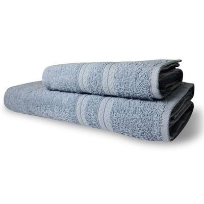 Kit 2 Toalhas Itália Soft 1 Banho 1 Rosto Grossa 100% Algodão 430g/m² - Azul