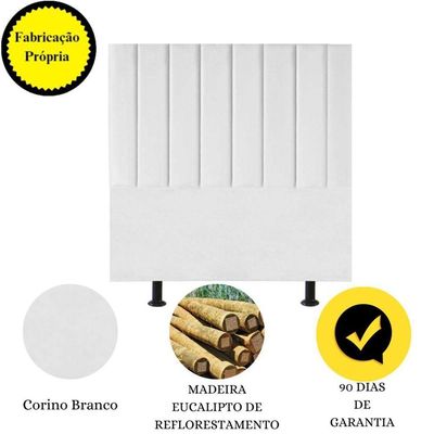Cabeceira Estofada De Cama Casal King 195 Cm Taís Corino branco