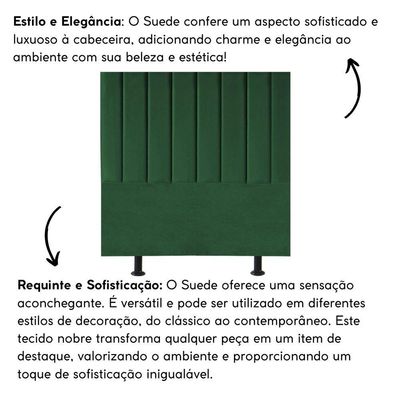 Cabeceira Estofada Cama Casal Queen Size 160 Cm Paolla Suede verde