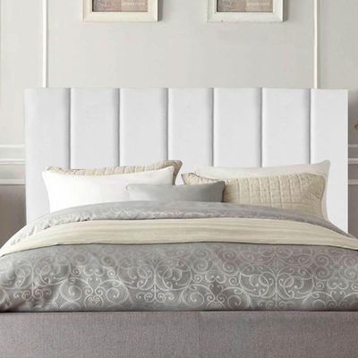 Cabeceira Estofada Cama Box Solteiro 90 Cm Taís Suede branco