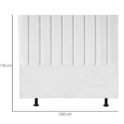 Cabeceira Estofada Cama Casal Queen Size 160 Cm Paolla Suede branco