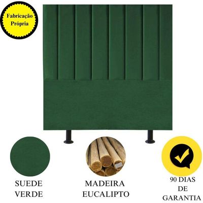 Cabeceira Estofada Cama Box Solteiro 90 Cm Paolla Suede verde