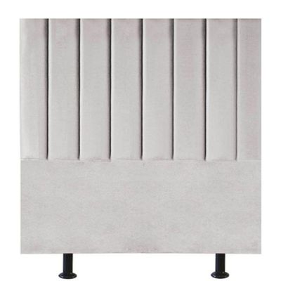 Cabeceira Estofada Cama Box Solteiro 90 Cm Taís Linho cinza Claro