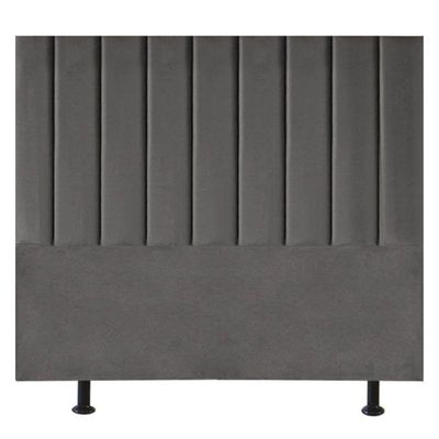 Cabeceira Estofada Cama Box King 195 Cm Taís Linho cinza