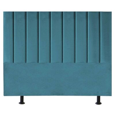 Cabeceira Estofada Cama Box King 195 Cm Paolla Suede azul Turquesa
