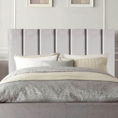 Cabeceira Estofada Cama Box Casal 140 Cm Paolla Suede cinza Claro