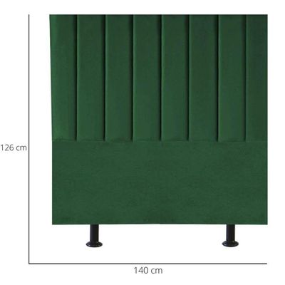Cabeceira Estofada Cama Box Casal 140 Cm Maisa Suede verde