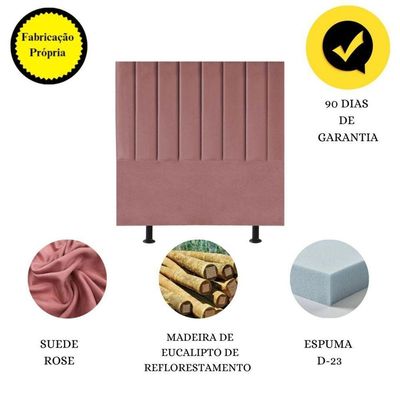 Cabeceira De Cama Solteiro Box 100 Cm Maisa Suede rosê