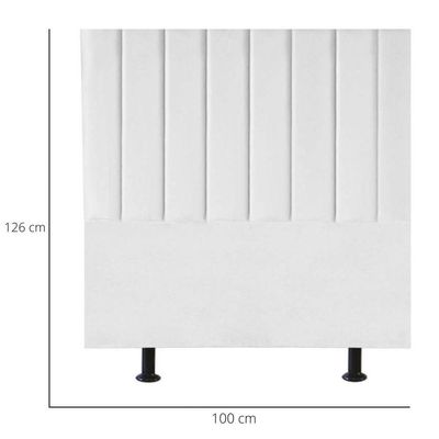 Cabeceira De Cama Solteiro Box 100 Cm Paolla Suede branco