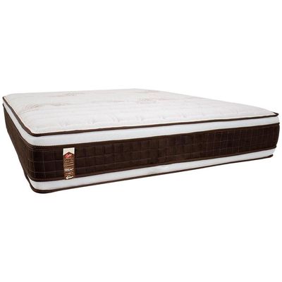 Colchão King Size Castor Sellect P Duplo com Molejo Tecnopedic, Almofada Euro e Revestimento em Malha 34x193x203cm Marrom com Bege