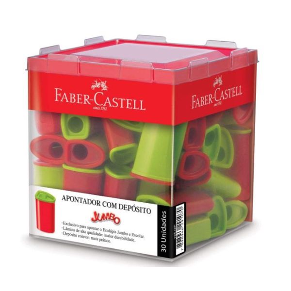 Apontador Jumbo deposito sortida CX 30 UN - Faber Castell