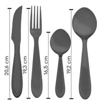 Faqueiro Jogo Talheres Black Aço Inox 24 Peças Sunshine