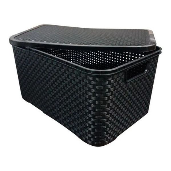 WE DROP - Caixa Organizadora Rattan Cesto com Tampa 15 Litros WE DROP - Caixa Organizadora Rattan Cesto com Tampa 15 Litros