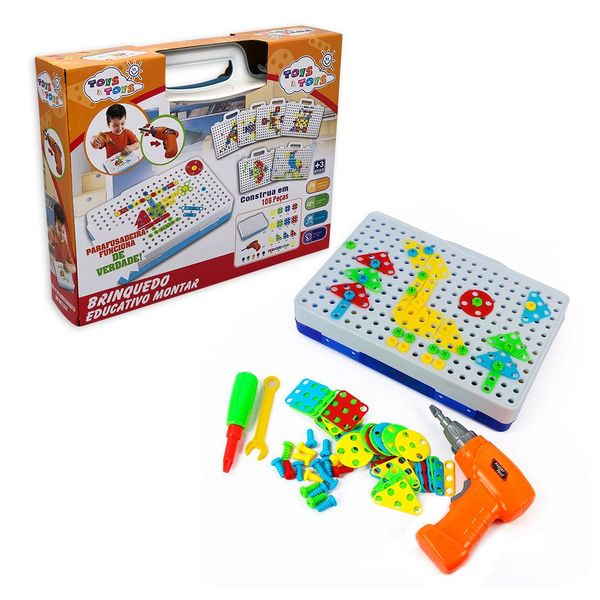 Kit Ferramenta Infantil Parafusadeira De Brinquedo De Montar Kit Ferramenta Infantil Parafusadeira De Brinquedo De Montar