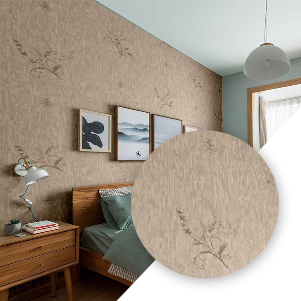 Papel de Parede Adesivo PVC Estampa Floral com linhas - 5 Metros