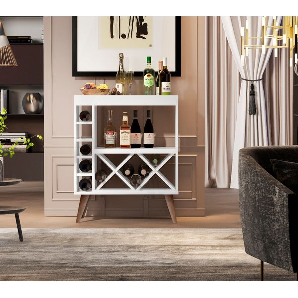 Aparador com Adega Estilo Retrô Chateau Cor Branco - Comprar Moveis em Casa
