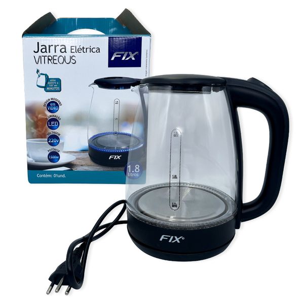 Jarra Chaleira Elétrica de Vidro 1,8 Litros 220v