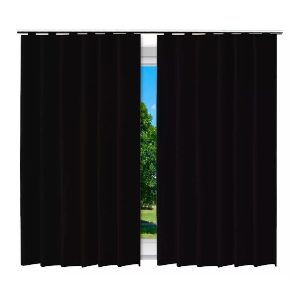 Cortina Blackout Preto - 280x280cm - c/ alça p/ varão Cortina Blackout Preto - 280x280cm - c/ alça p/ varão