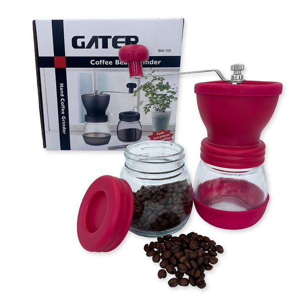 WE DROP - Moedor De Café Manual Vidro Plastico Inox Ceramica - Rosa