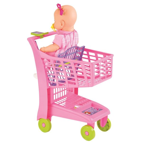 Carrinho de Compra Infantil Mercadinho Rosa Magic Toys 871